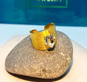 White heart cuff ring - seayoujewelry