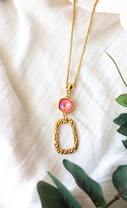 Excite coral long necklace