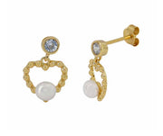 Pearl heart earrings